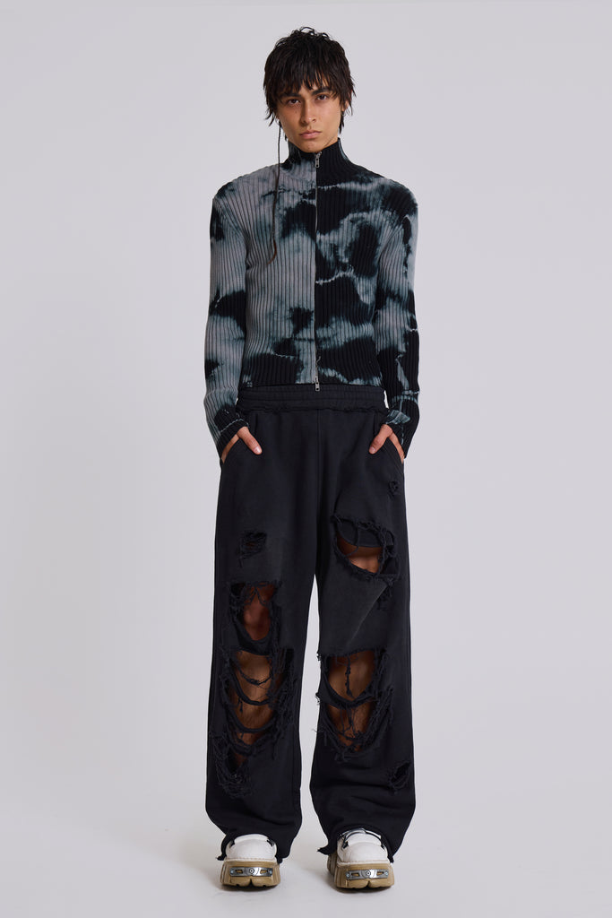 Distressed Black Baggy Monster Joggers