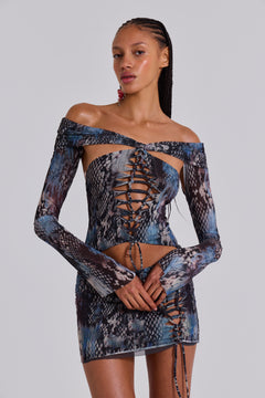 Bianca Macrame Mesh Mini Dress - UK 16 / Multi