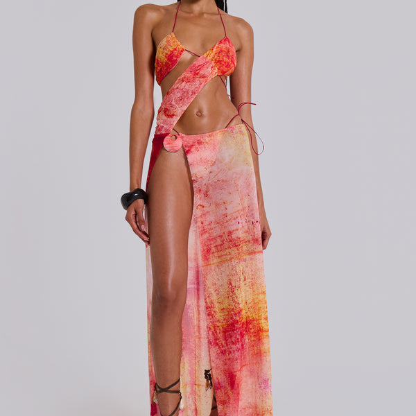 cantha asymmetric cut out maxi dress in lagoon Cantha Asymmetric Cutout Maxi Dress in Lagoon Jaded London