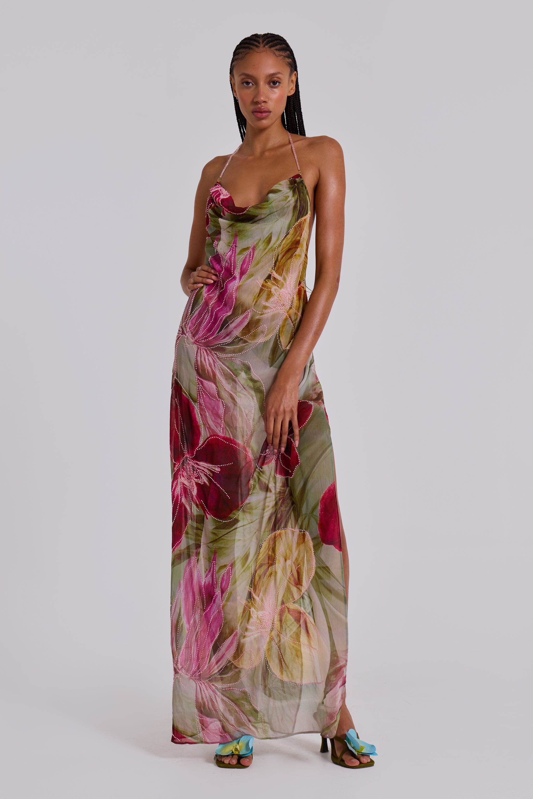 Jaded London Dahlia Hand-Beaded Maxi Dress main image 1