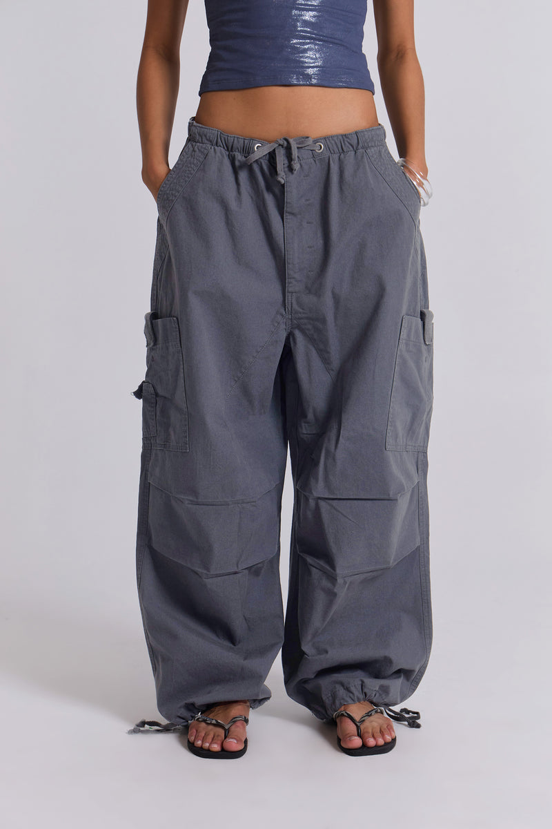 jaded london vintage grey cargo mini dress Vintage Grey Parachute Cargo Pants | Jaded London