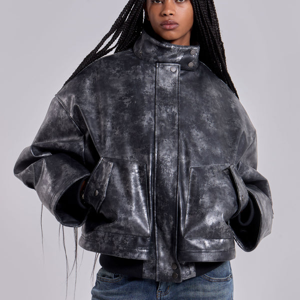 ジャケット・アウター VUJADE Leather Bomber Jacket in Calfskin Artboard1_59f13554-be77-4d3c-