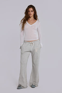 Cleo Slouchy Bootcut Jogger in Grey Marl - S / Grey