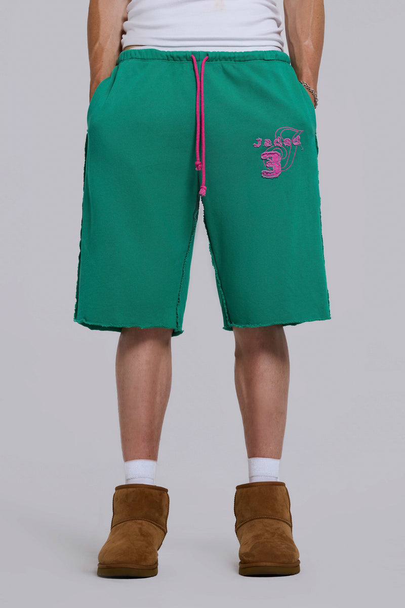 Cleo Slouchy Jogger Shorts in Green
