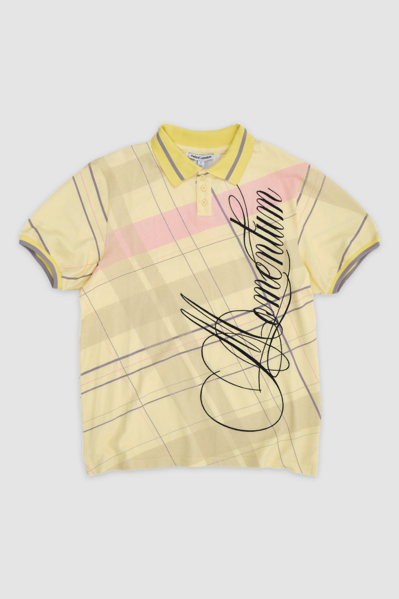 Yellow Momentum Check Polo Top