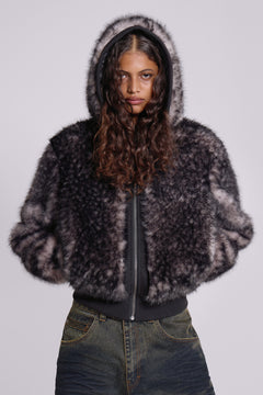 Biome Faux Fur Jacket - M / Brown