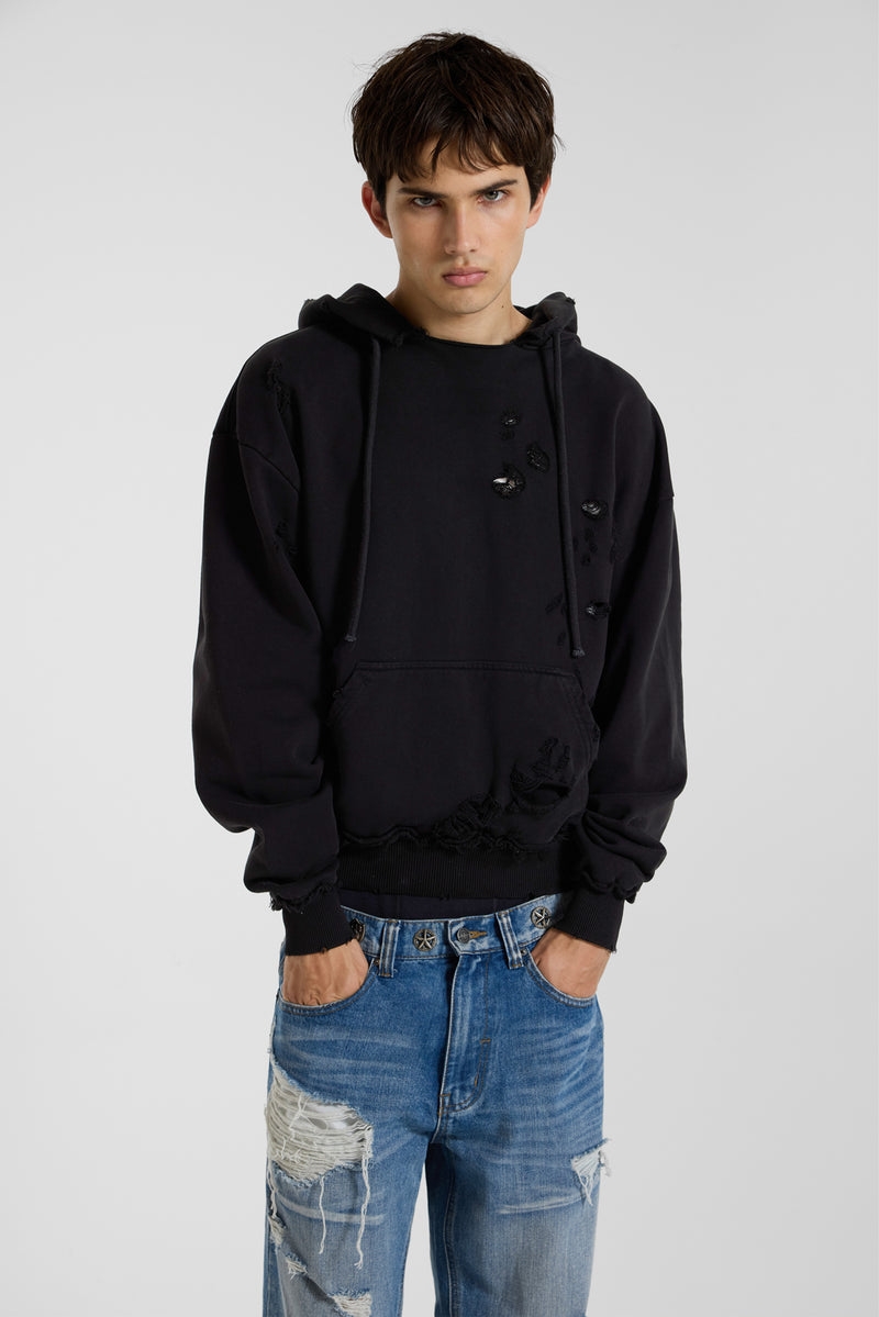 هودي Pullover Bitten باللون الأسود