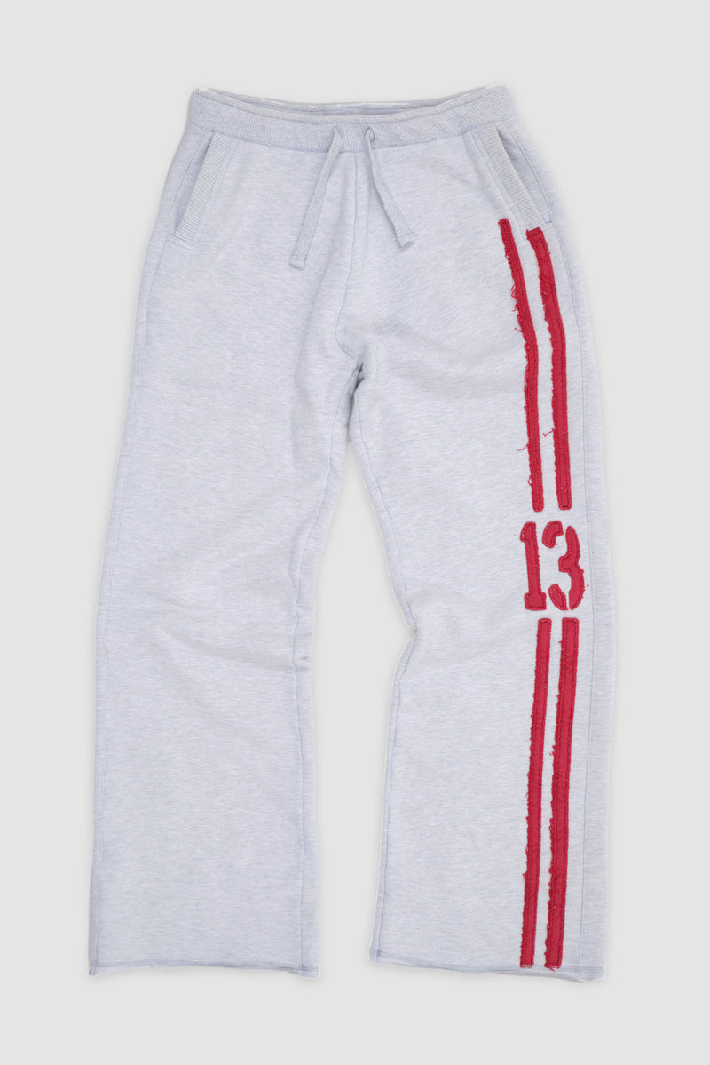 13 Stripe Straight Jogger in Grey Marl