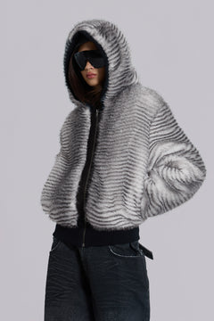 White Bear Faux Fur Jacket - M / White