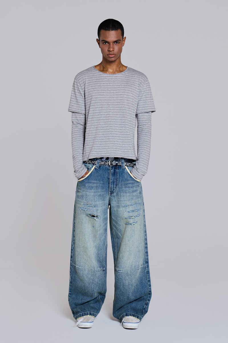 Line Double Layer Long Sleeve Top