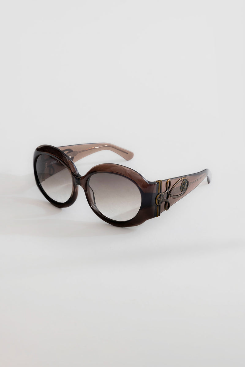 Majorette Oversized Round Sunglasses in Brown