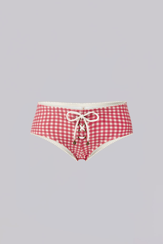 Freda Gingham Mini Short Bikini Bottoms