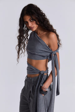 Mena Asymmetric Top in Grey - UK 4 / Grey