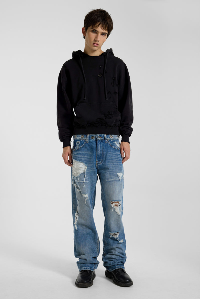 هودي Pullover Bitten باللون الأسود