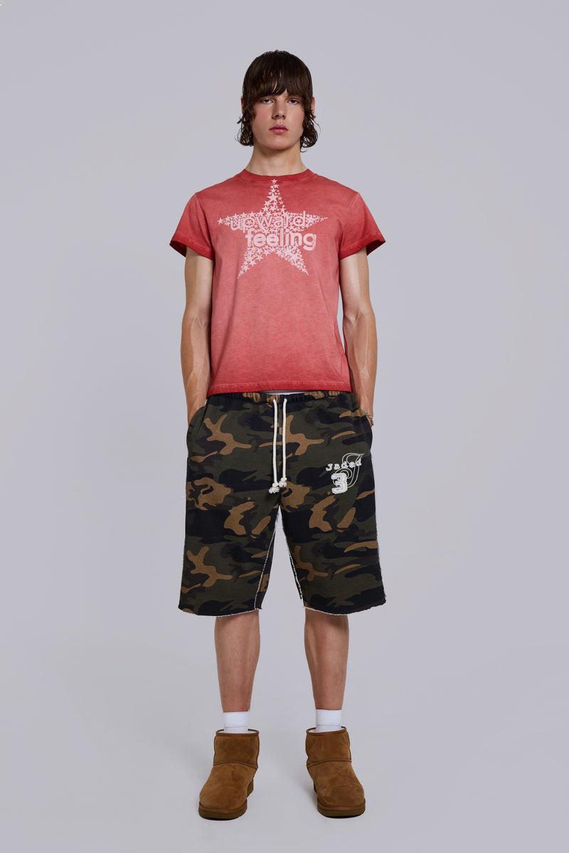 Cleo Slouchy Jogger Shorts in Camo