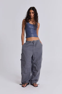 Vintage Grey Parachute Cargo Pants – view 1