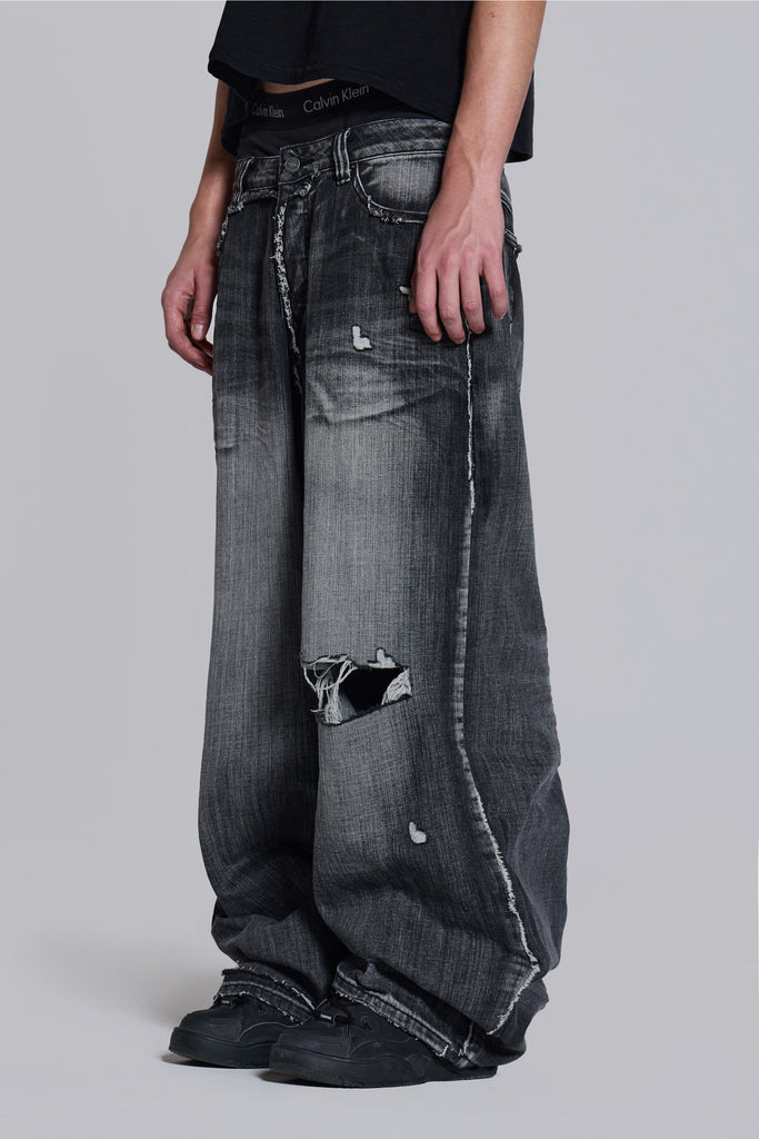 Black Eroded XL Colossus Jeans