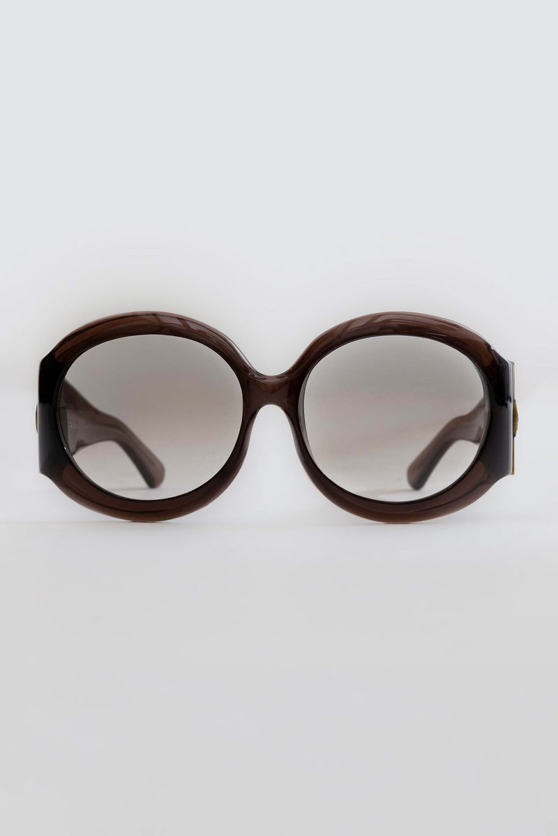 Majorette Oversized Round Sunglasses in Brown