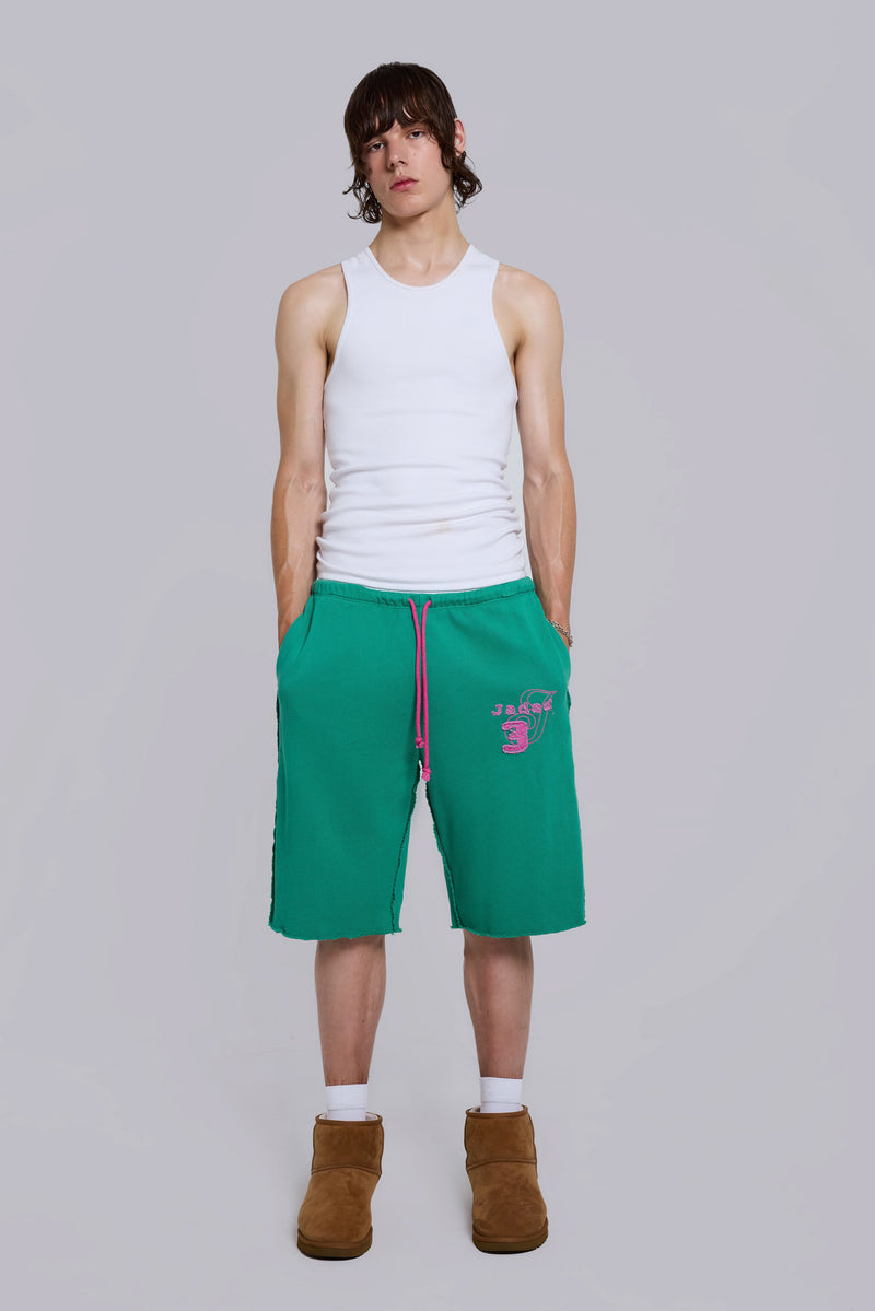 Cleo Slouchy Jogger Shorts in Green