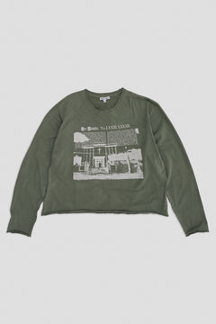 Scripture Cropped Long Sleeve Top - XXS / Green