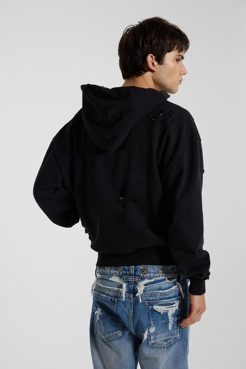 هودي Pullover Bitten باللون الأسود