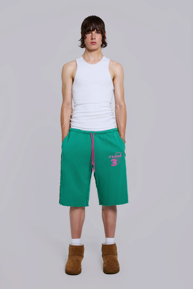 Cleo Slouchy Jogger Shorts in Green