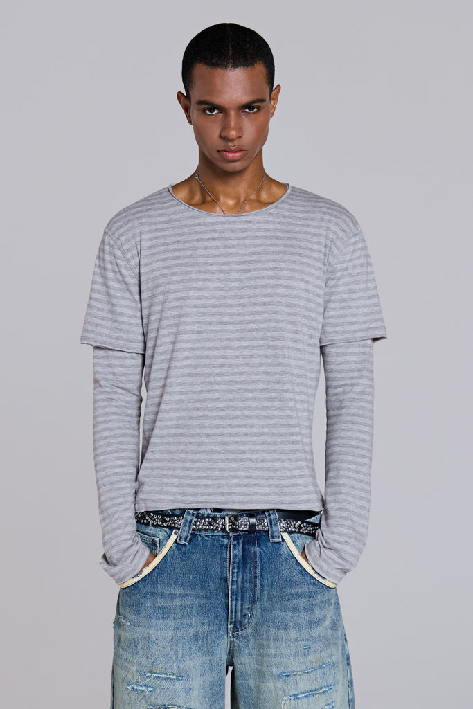 Line Double Layer Long Sleeve Top | Jaded London | Clothing