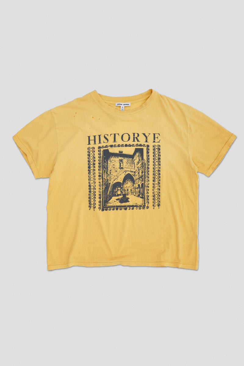 Historye Yellow Cropped T-Shirt
