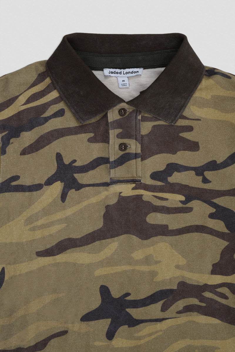 Washed Camo Polo Top – view 9
