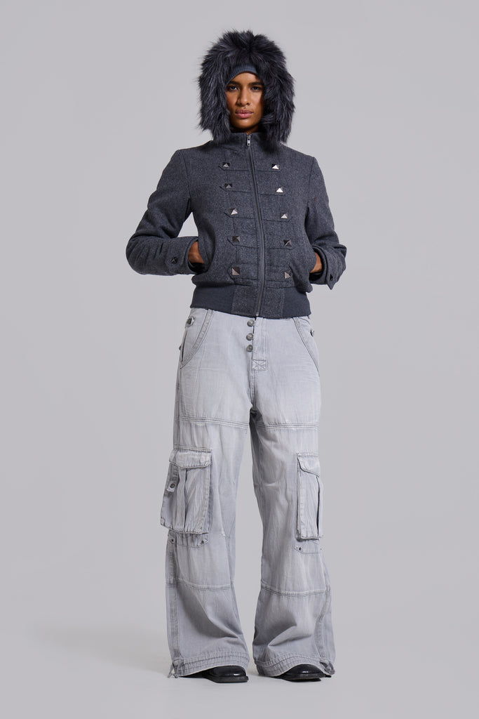 Marl Military Hooded Jacket