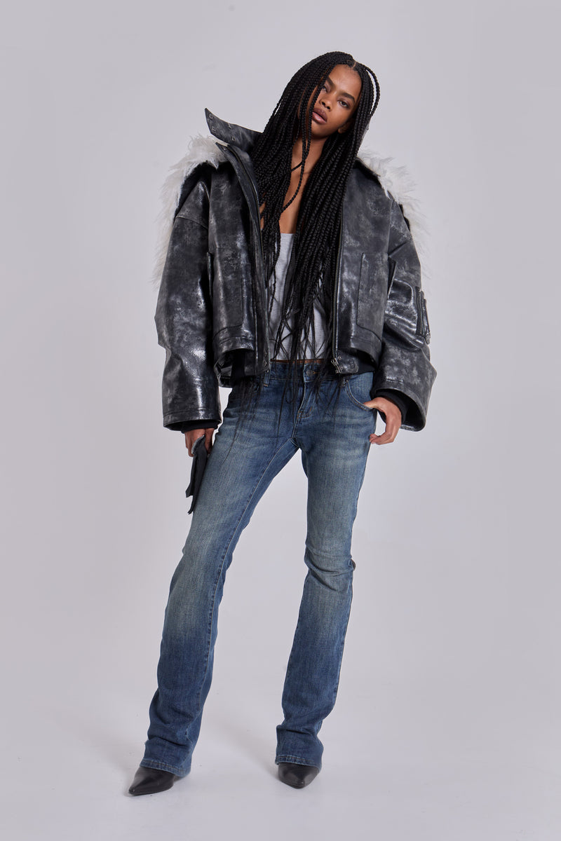 Mistra PU Leather Bomber Jacket