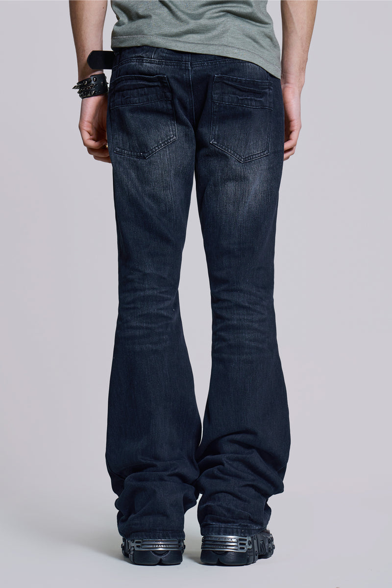 Indigo Creased Drift Bootcut Jeans | Jaded London | Clothing