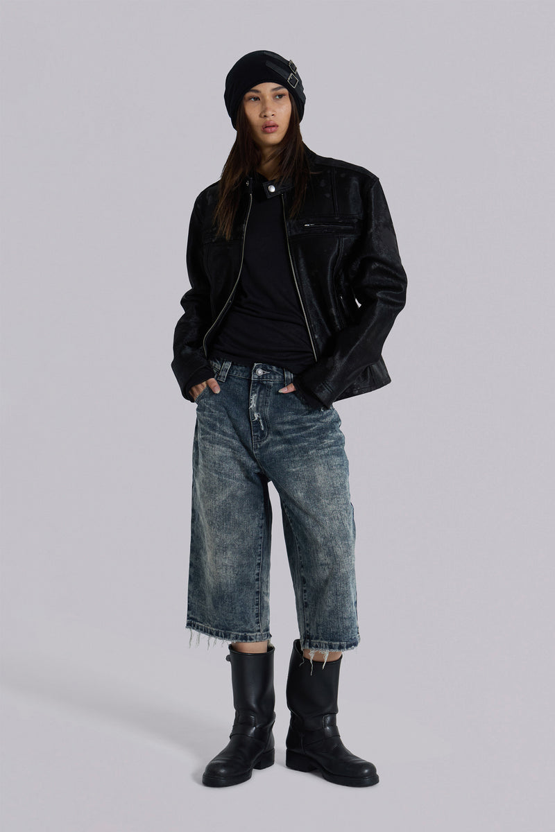 Nia Slim Leg Distressed Jorts