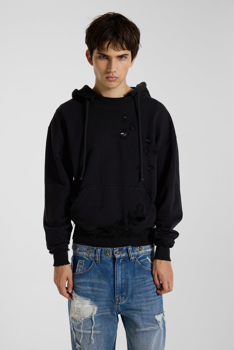 هودي Pullover Bitten باللون الأسود