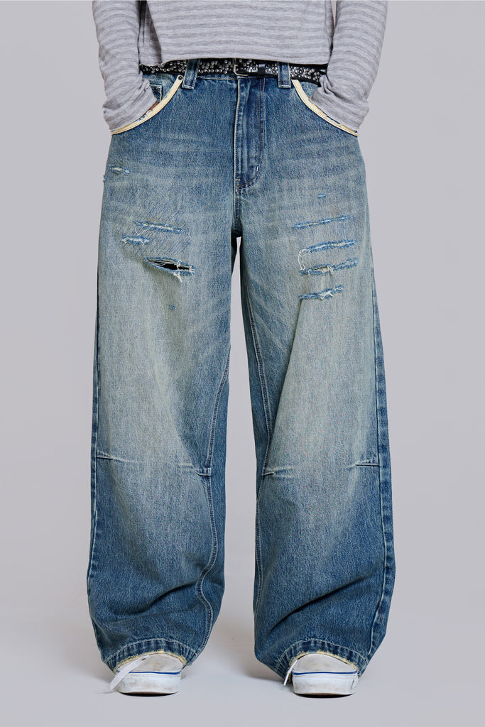 Torn Lowrise Colossus Jeans | Jaded London | Clothing