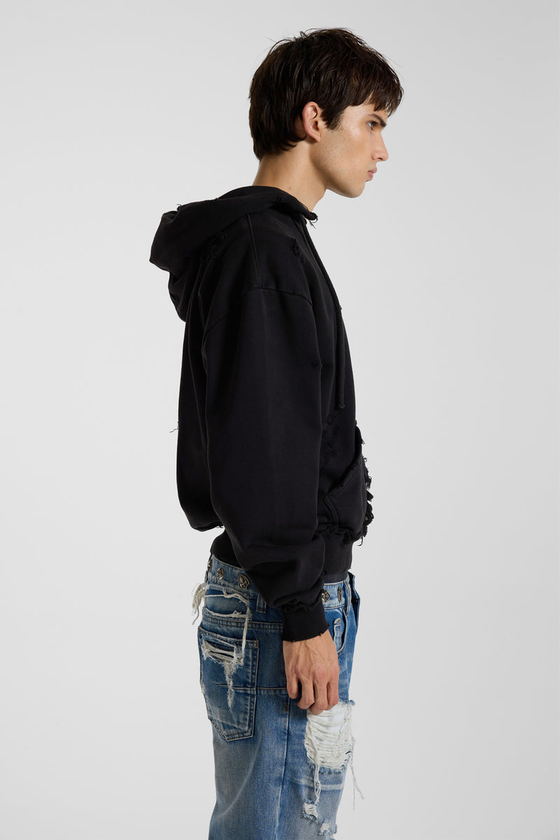 هودي Pullover Bitten باللون الأسود