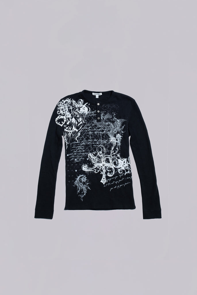 Anointed Black Waffle Henley T-Shirt