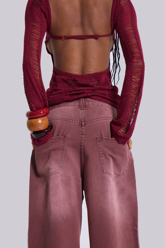 Burgundy Washed XL Colossus Jeans