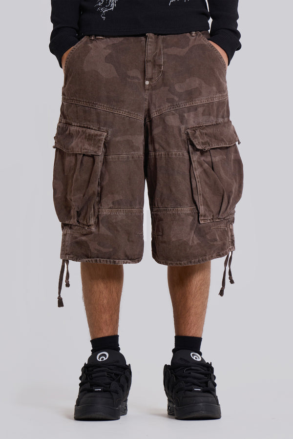 Cadet Brown Camo Baggy Shorts