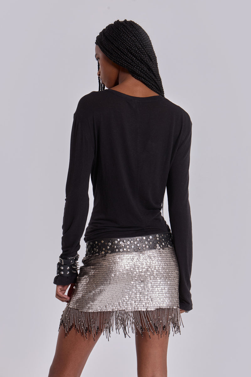 Leva Sequin Beaded Mini Skirt