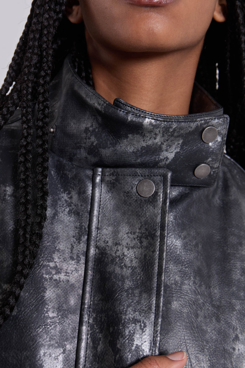 Mistra PU Leather Bomber Jacket