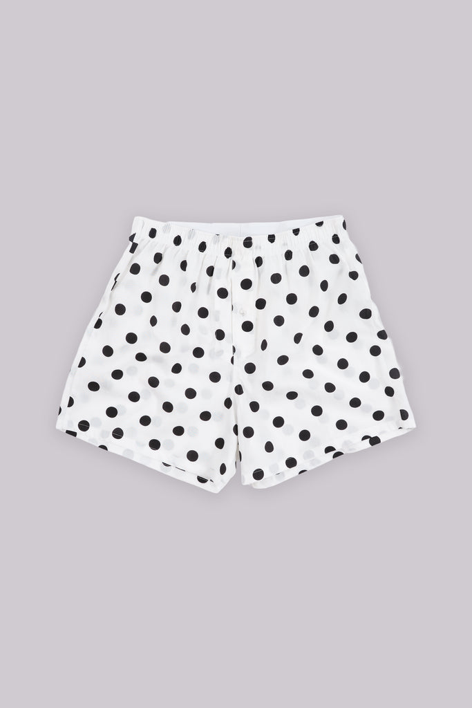 White Polka Boxers
