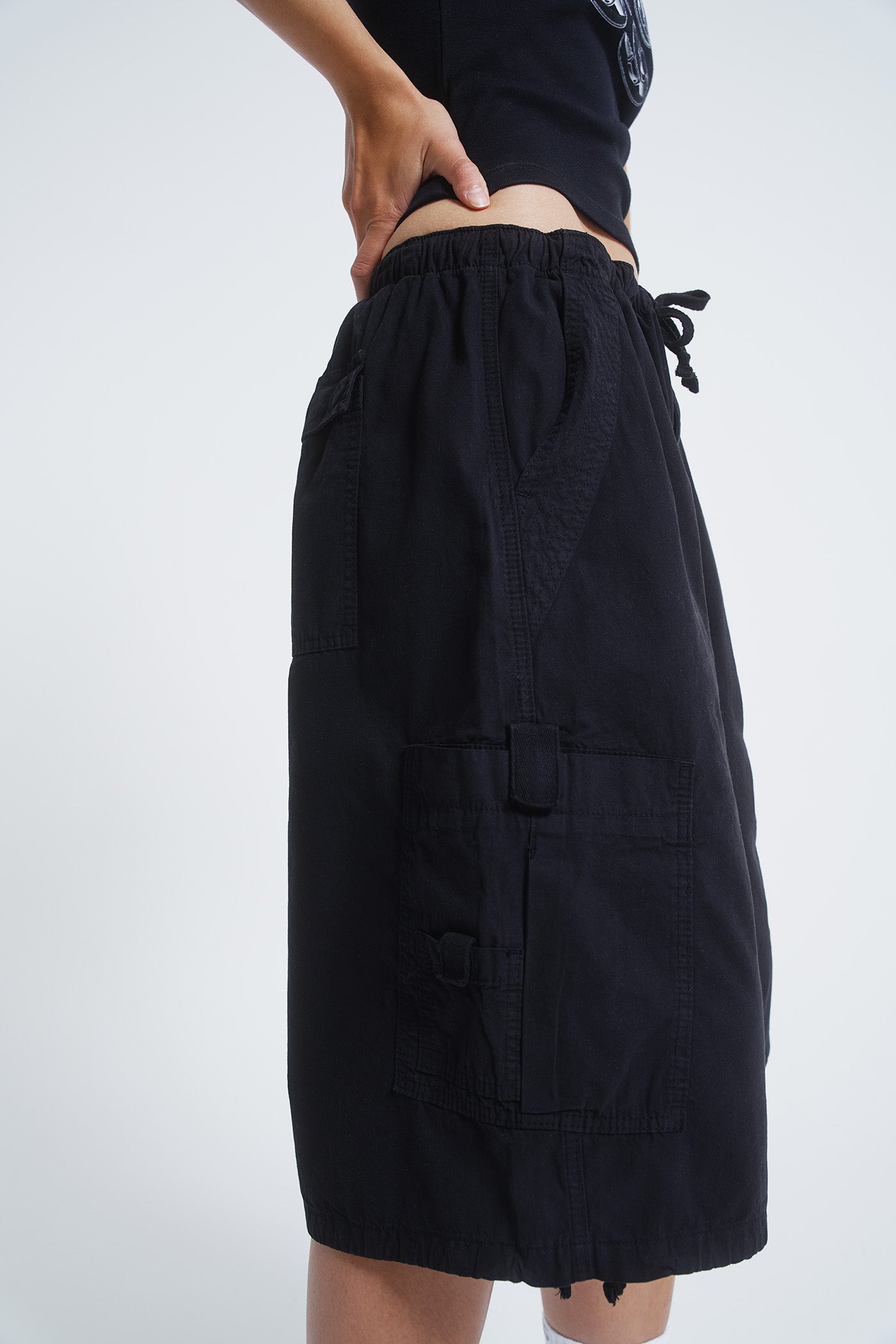 Black Parachute Cargo Shorts