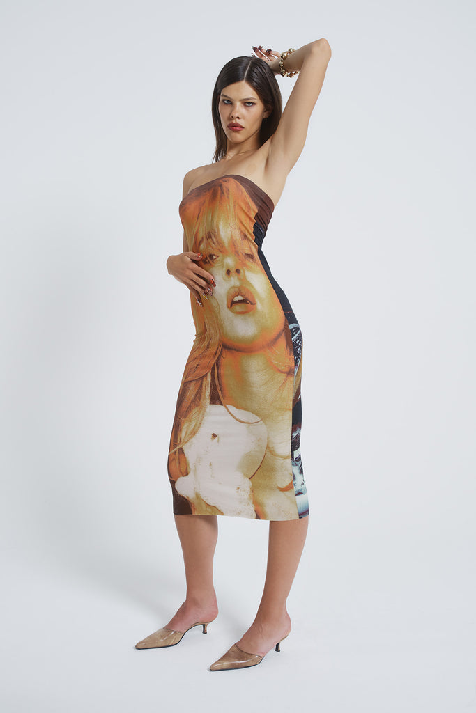 Teased Multi-wear Bodycon Slip Midi Dress
