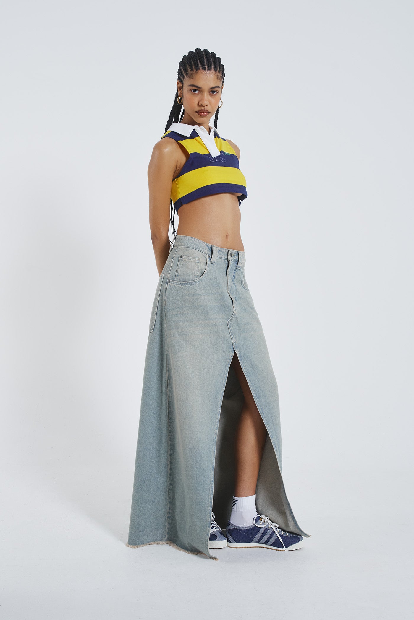 Light Wash Denim Colossus Maxi Skirt