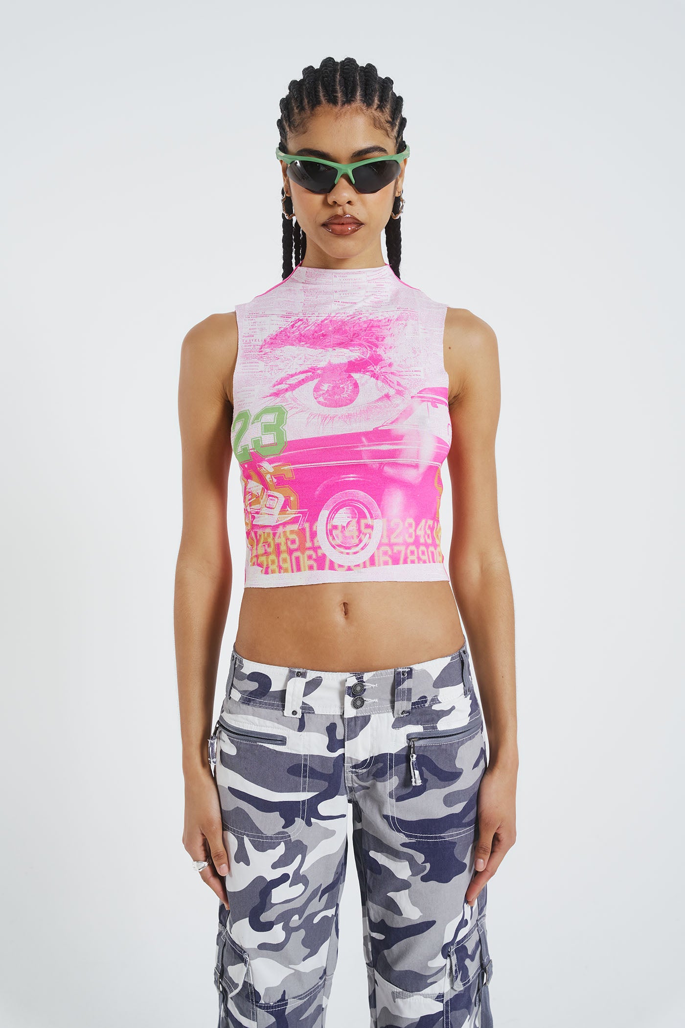 Shop Pamola Printed Sleeveless Vest | Jaded London | Clothing