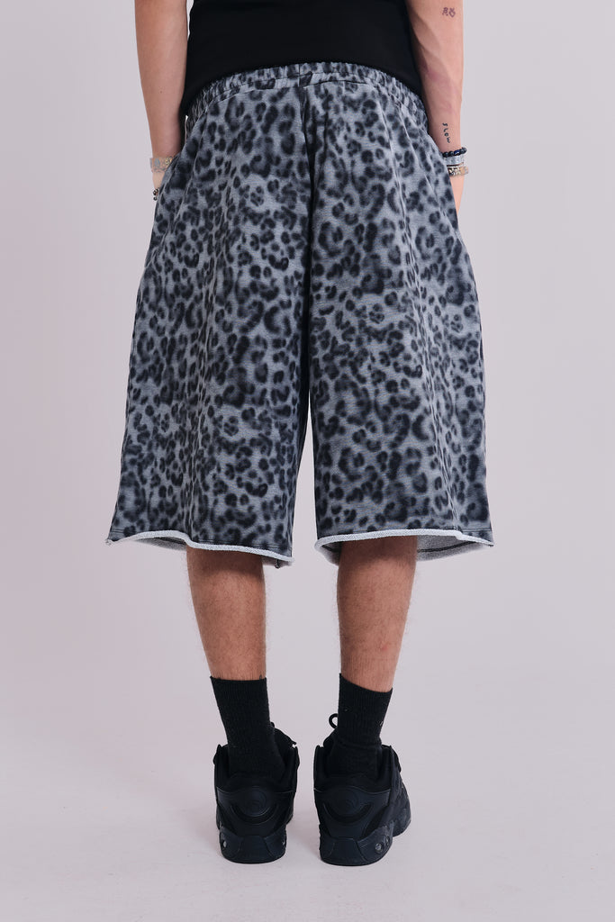 Airbrush Grey Leopard Monster Shorts