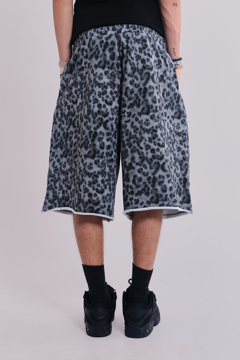 Airbrush Grey Leopard Monster Shorts