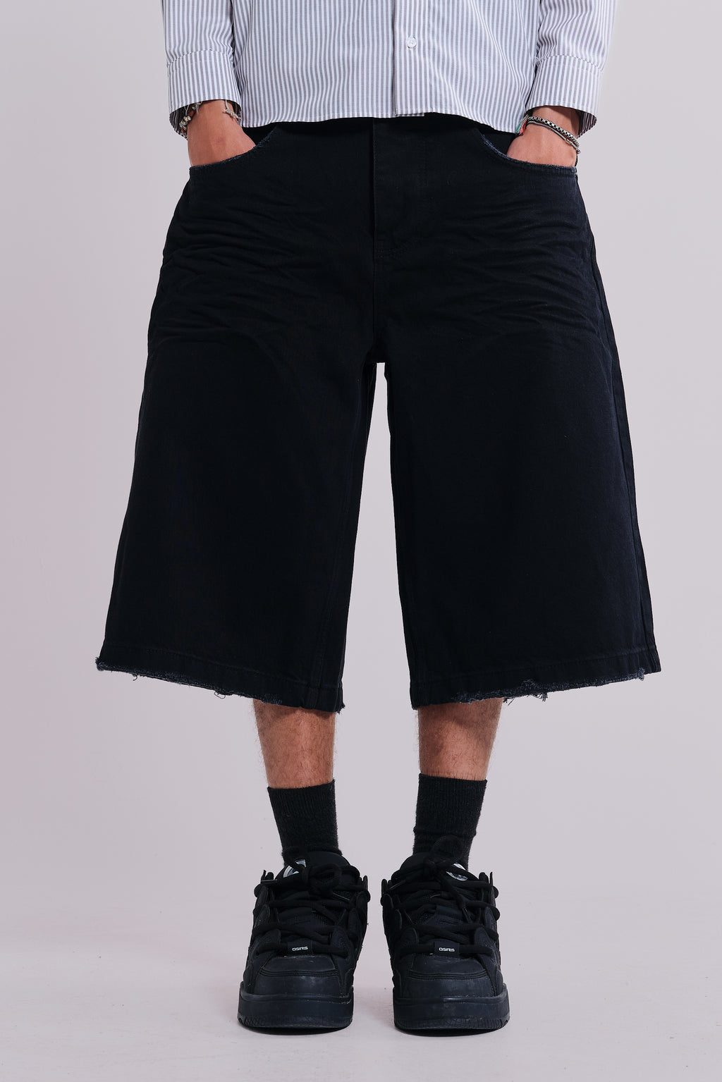 Sand Black Colossus Jorts | Jaded London | Clothing