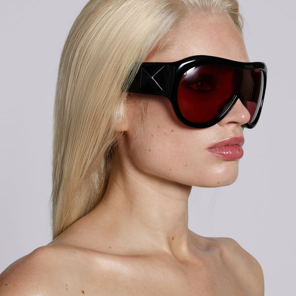 Noctra XL Stud Sunglasses in Damson | Jaded London | Clothing